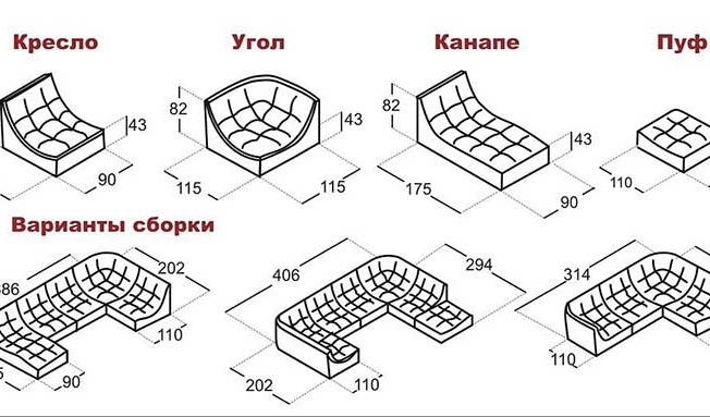 Диван модульный Монреаль Idea