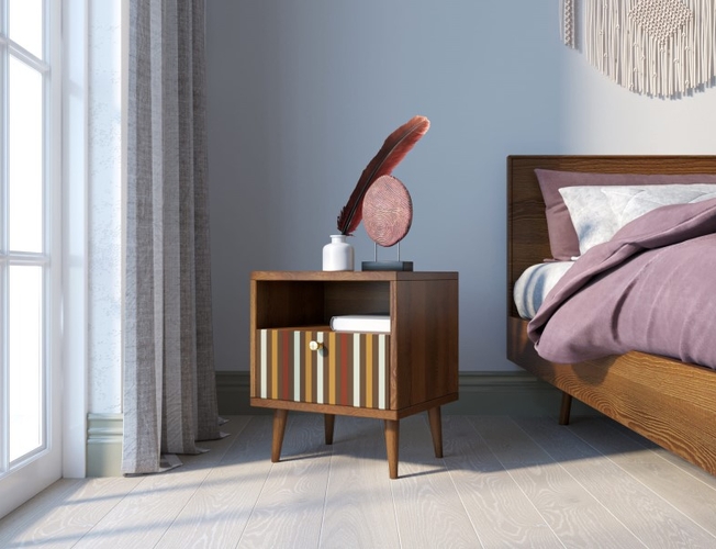 Тумбочка Berber с одним ящиком 20 принт (Арт BB06/Print_20)