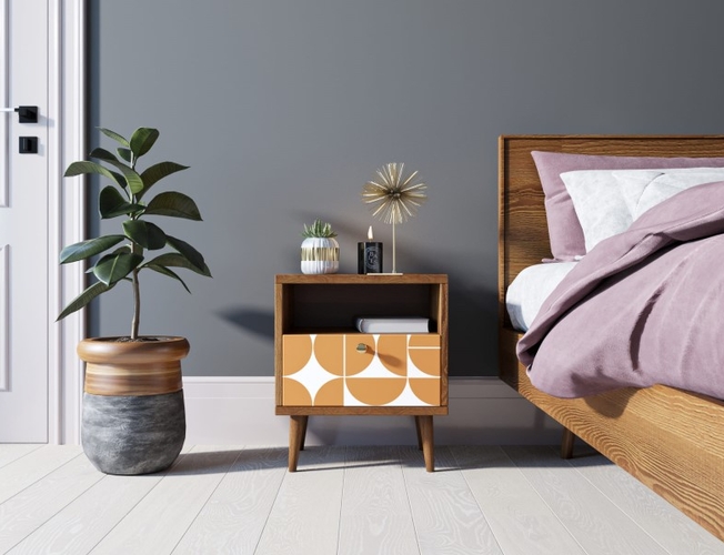 Тумбочка Berber с одним ящиком 14 принт (Арт BB06/Print_14)