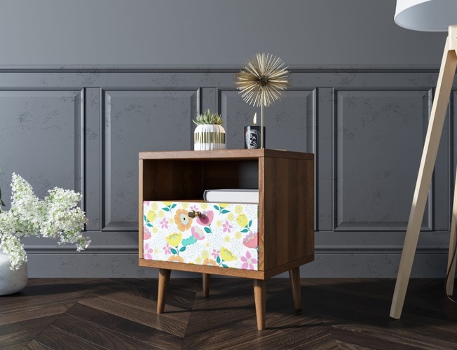 Тумбочка Berber с одним ящиком 08 принт (Арт BB06/Print_08)