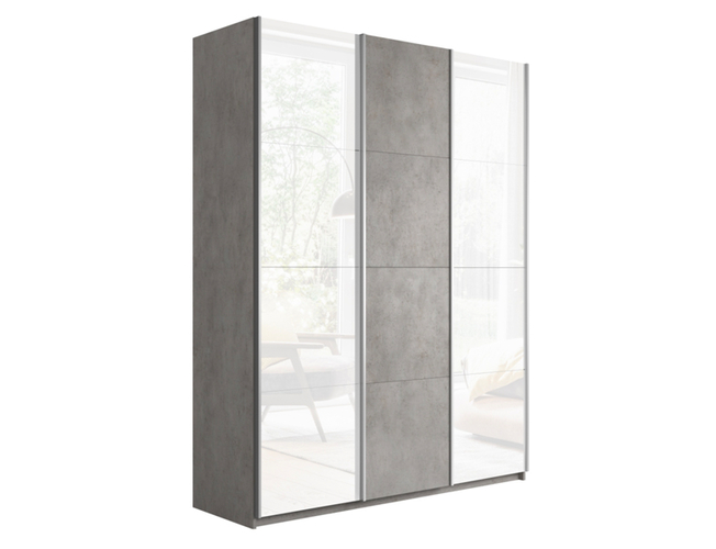 Шкаф-купе Прайм Люкс з-х дверный (ЛДСП, стекло 2шт), Бетон