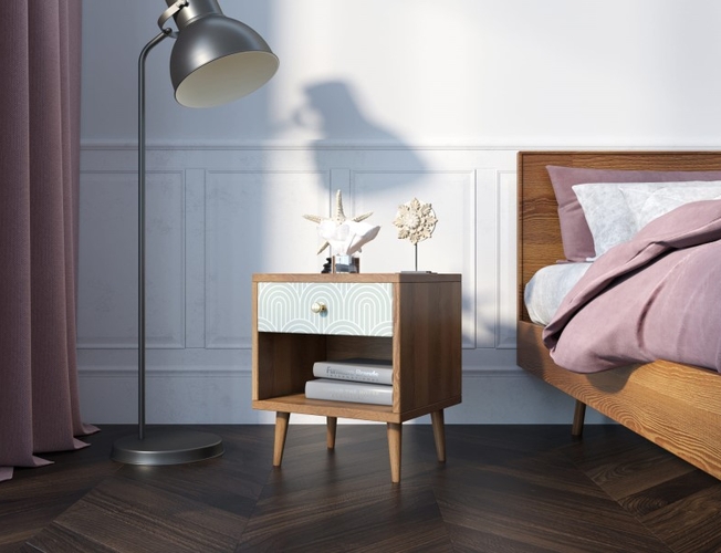 Тумбочка Berber с открытой полкой 34 принт (Арт BB33/Print_34)