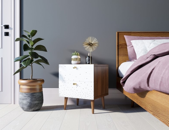 Тумбочка Berber с двумя ящиками 15 принт (Арт BB03/Print_15)