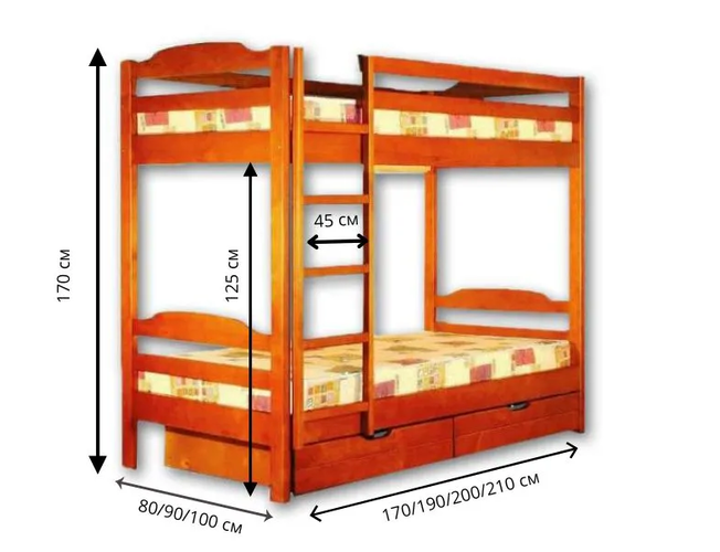 Кровать двухъярусная Велес Тандем с ящиками