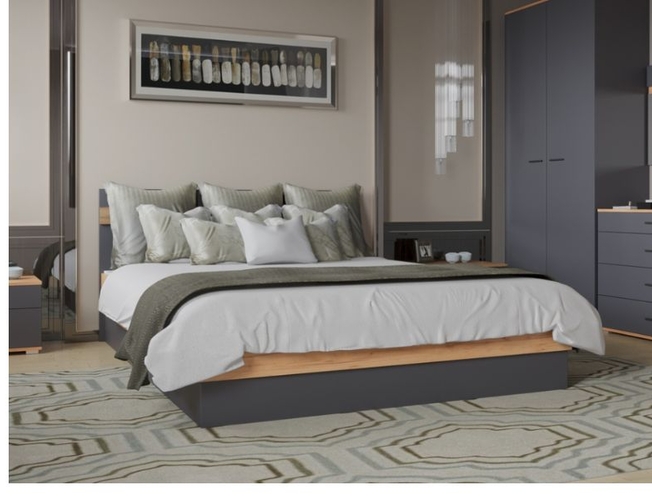 Кровать Кассандра (крафт золотой / антрацит)