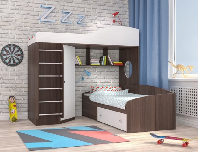 Кровать-чердак с лестницей Ярофф Москва