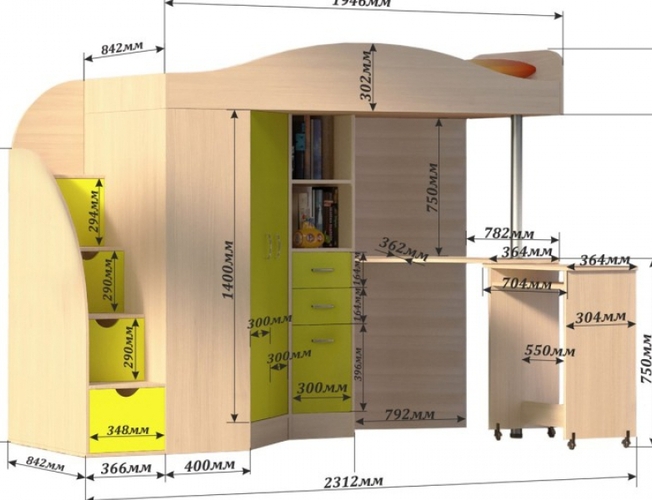 Кровать-чердак Ярофф Москва