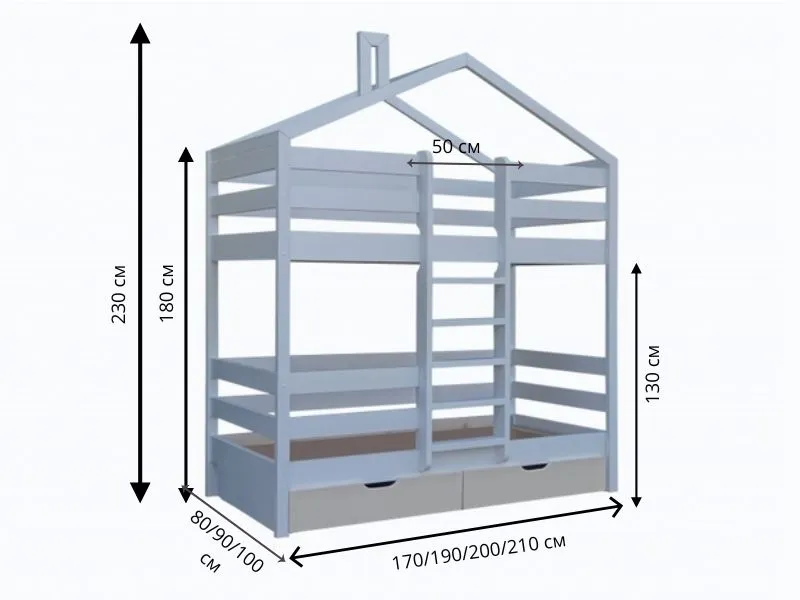Двухъярусная кровать-домик Велес Микки №1