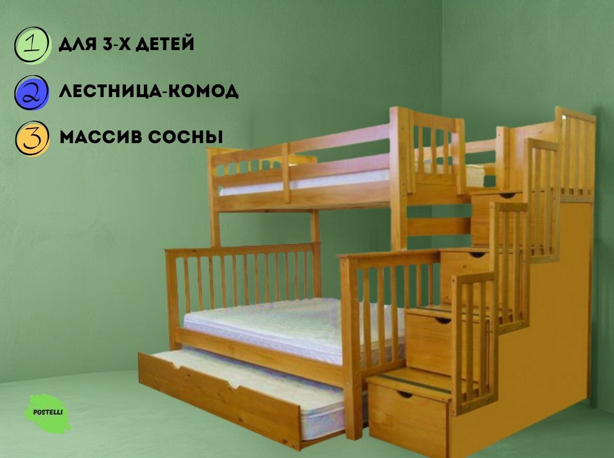 Кровать двухъярусная Велес Атланта-3 с выкатным местом